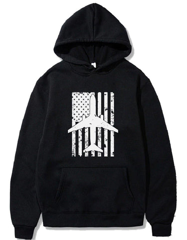 B737 AIRLINER DISTRESSED AMERICAN FLAG PILOT PULLOVER THE AV8R